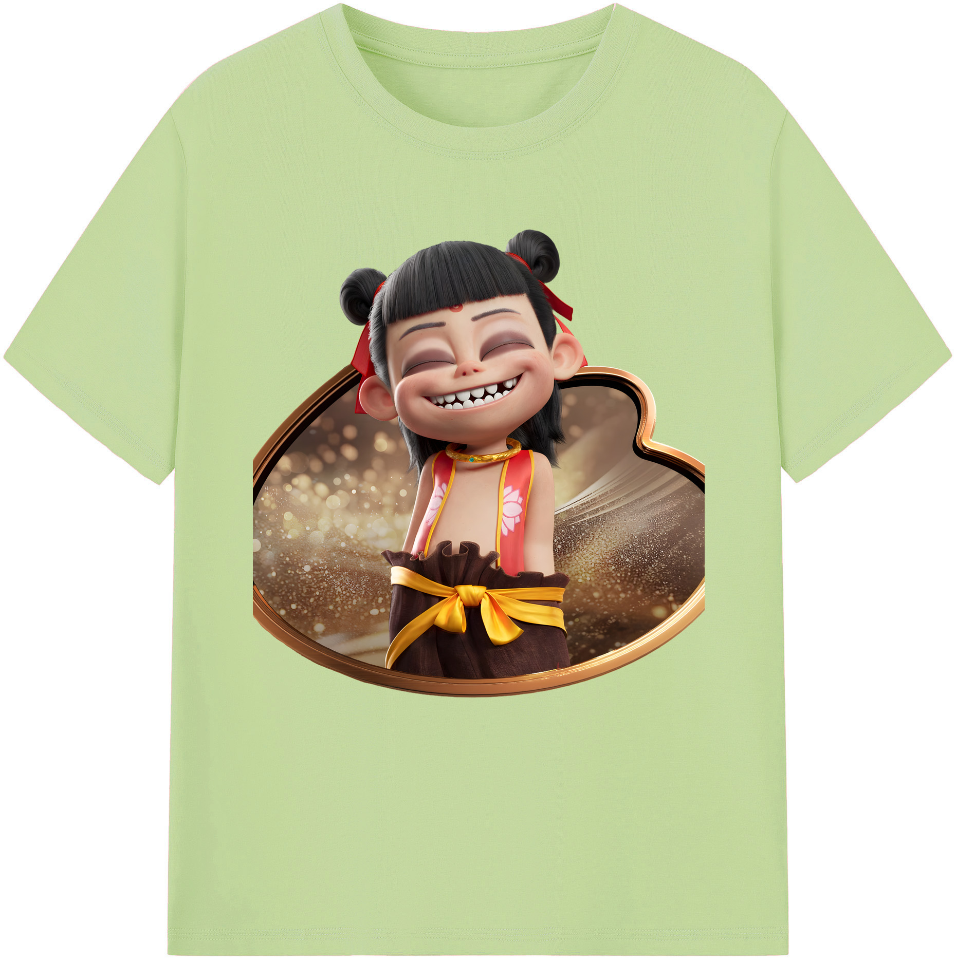 （画像用） Ne Zha 2 ナタ 魔童の大暴れ 綿100％半袖Tシャツ（フロントプリント）